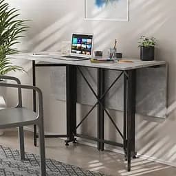 Стол-книга трансформер Спайдер Ferrum-decor 750x1150x880 Черный металл ДСП Бетон 16 мм (FRD-105094)