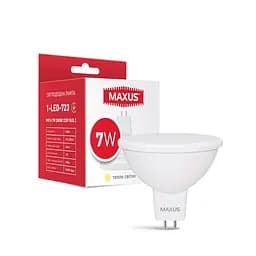 Лампа світлодіодна Maxus 1-LED-723 MR16 7W 3000K 220V GU5.3