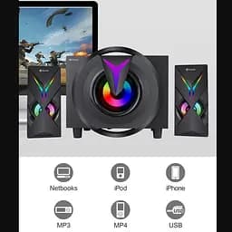Комп'ютерні колонки 2.1 Kisonli TM1000U, Bluetooth, AUX, 5W+2x3W - мініатюра 4