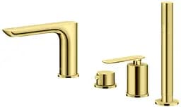 Смеситель на борт ванны Kohlman Experience gold QB244EGD Золотой