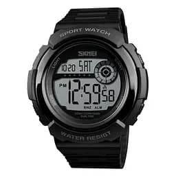 Мужские спортивные часы Skmei 1367 (Черные с белым)