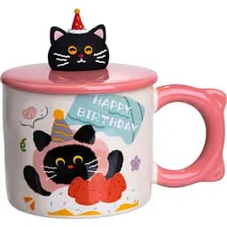 Чашка порцелянова Kitten's Birthday 400 мл рожевий FM-24C