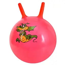 Детский мяч для фитнеса Динозаврик Bambi MS 4372(Red) с рожками, 45 см, 350 г