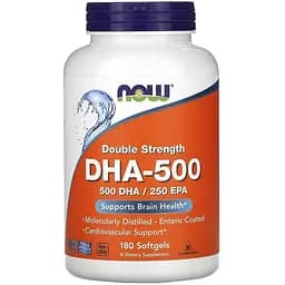 Жирні кислоти NOW DHA 500 mg, 180 капсул