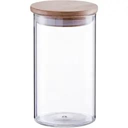Банка для зберігання Lumines кругла скляна з бамбуковою кришкою 950 мл 9.5х14 см (TS2304B)