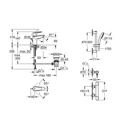 Комплект змішувачів для душу з термостатом Grohe QuickFix UA202503TS, Хром - мініатюра 2