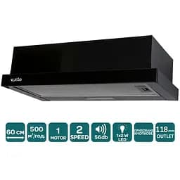 Витяжка Ventolux Garda 60 BK (500) LED - мініатюра 5