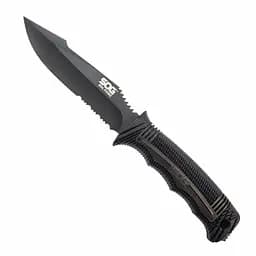 Нож SOG Seal Strike, Part Serr Blk TiNi Delx Molded Shth-Ti Черный
