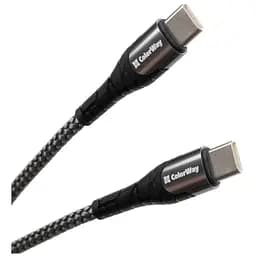 Дата кабель USB-C to USB-C 1.0m PD Fast Charging 65W 3А grey ColorWay (CW-CBPDCC040-GR)