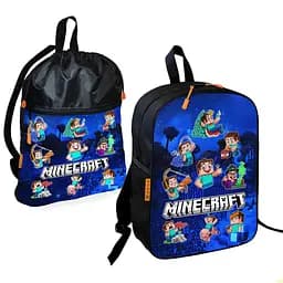 Шкільний рюкзак дитячий Minecraft + Сумка для взуття спортивної форми рюкзак-мішок для хлопчика (01711)