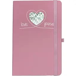 Книга записна Buromax Carino в клітинку 207х136 мм на резинці рожева 96 аркушів (BM.255101-10)