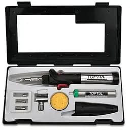 Газовый паяльник Toptul 150W с комплектом насадок 8шт. (EGAE0801)