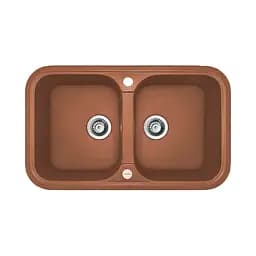 Кухонная мойка Adamant Twins 765x470x190 terra-cotta 306223, Коричневый