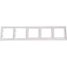 Рамка Brille 5-местная белая 774455 Валена