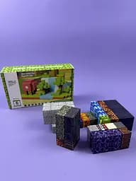 Магнітний конструктор J087-10A за мотивами комп'ютерної гри Minecraft (Майнкрафт), 100 деталей, для створення блоків та персонажів - мініатюра 3