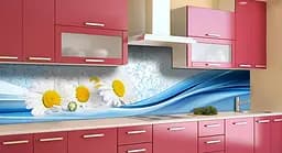 Кухонний фартух Happy Pocket Блакитний Шовк Орнамент ПВХ 60х200 см самоклеючий Текстура Синій Z184350 - мініатюра 3