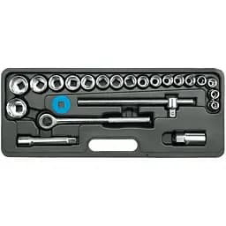 Набір головок торцевих Vorel квадрат 1/2" з інструментами 24 шт. (58240)