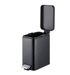 Відро для сміття Mixxus Premium Quadro-TC0105 Black з плавним закриттям прямокутне 5 л чорний (MI7061)  - мініатюра 2