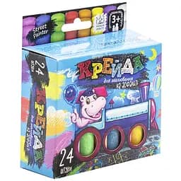 Мел для рисования на асфальте Danko Toys MEL-02-05U 24 шт, тонкий, Укр