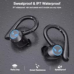 Бездротові спортивні Bluetooth навушники TWS Q25 Pro водонепроникні з сенсорами і мікрофоном Чорні - мініатюра 6