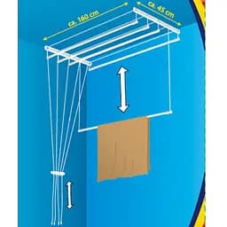 Сушилка для білизни настінно-стельова Casa Si Perfect Dry 5x1.6 м сталь Білий - мініатюра 2