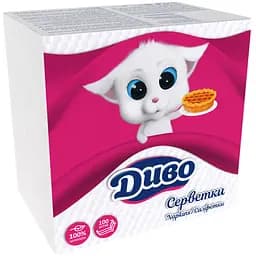 Паперові серветки Диво, 33х33 см, 100 шт.