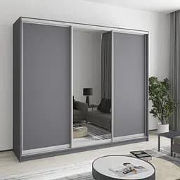 Шкаф-купе трехдверный MebelStar Уни AL 2ДСП/Зеркало 240x45x210 см Антрацит (MBS-3077)