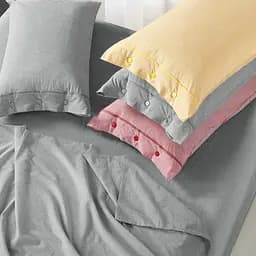 Комплект постільної білизни Lovely Svi варена бавовна (120 г/м2) Євро Жовта смужка - мініатюра 5