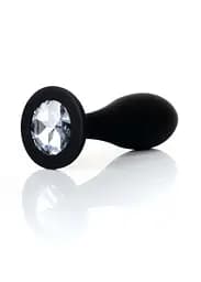 Анальна пробка - Jewellery Silicone Black Plug M Clear