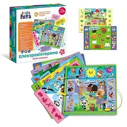 Електровікторина дитяча "Світ тварин" Kids Hits KH55/003 у комплекті 6 карток 12 завдань