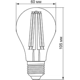 LED лампа Titanum Filament A60 7W E27 2200K бронза (TLFA6007272A) - мініатюра 3