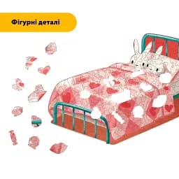 Дерев'яний фігурний пазл Ліниві Зайчики, А1, Дерев'яна коробка 500+ елементів - мініатюра 3