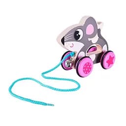 Дитяча дерев’яна каталочка "Мишеня" Bambi C15030-3 на мотузці