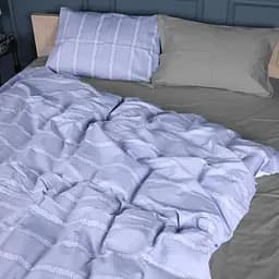 Комплект постільної білизни MisSon Сатин 22-1378 Silver Vine 220х240 см сірий (2200010476347)