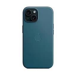 Чехол для Apple iPhone 15, FineWoven Case with MagSafe, синий, защитная накладка из материала FineWoven, противоударный, для iPhone, защита всего корпуса, поддержка беспроводной зарядки и MagSafe, (ARM71974) - мініатюра 7