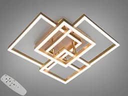 Стельова люстра LED Diasha 7001G LED 3color mmer 7001G, 145W, 3 кольори, золото, хай-тек стиль