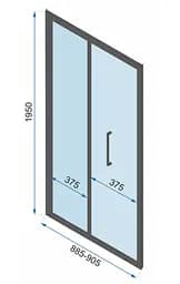 Душова кабіна Rea Rapid Fold 100x90 black REA-K6423 + REA-K6419, Чорний матовий, Універсальна, прозрачний, Чорний матовий - мініатюра 6