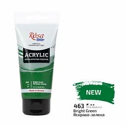 Краска акриловая Rosa Studio Ярко-зеленая 463, 75 мл CD