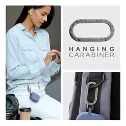 Силіконовий чохол для навушників Apple AirPods Pro 2 2022, Hang Case, фіолетовий, ультратонкий захисний кейс товщиною 2 мм, захист від подряпин, пилу та ударів, компактний, з карабіном для кріплення, ArmorStandart (ARM73672) - мініатюра 6