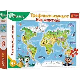 Пазли навчальні Сім'я Трефликів, Трефлики вивчають Світ тварин 48 елементів
