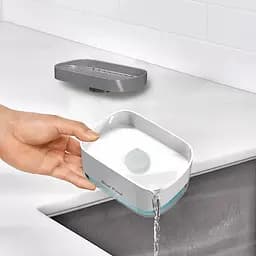 Дозатор для миючого засобу натискний білий диспенсер із губкою Soap pump and sponge - мініатюра 7