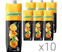 Sandorа Коктейльна колекція, Упаковка 10 шт. х 0,95 л, Нектар Апельсиновий Сандора