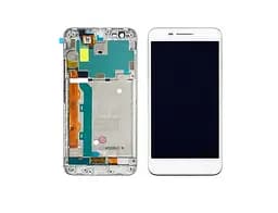Дисплей для Lenovo C2 с белым тачскрином и серебристой корпусной рамкой