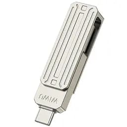 Флеш-накопичувач WIWU Wi-FD001 3in1 (USB-A/C/L) USB 3.0, 256GB Silver - мініатюра 6