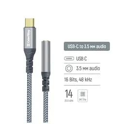Перехідник USB-C to 3.5mm F 0.14m gray ColorWay (CW-AD-CJ) - мініатюра 6