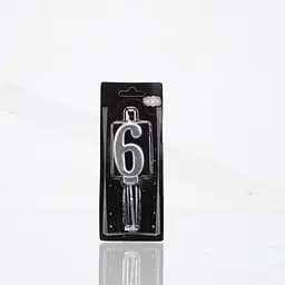 Свічка цифра 6 срібло No name ATS4898 Срібний (2000989574804)