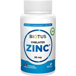 Хелатный цинк Biotus Chelated Zinc 30 мг 100 капсул