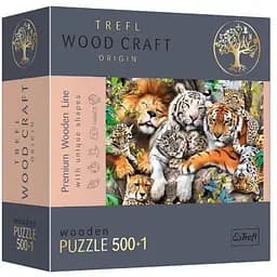 Пазл Trefl деревянный фигурный Дикие кошки в джунглях 500+1 эл. (20152)