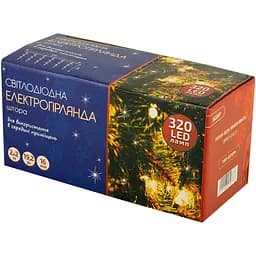 Электрогирлянда BPNY LED штора тепло-белая 320LED 2х2 м 220V 19.2W (116028)