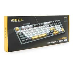 Клавиатура механическая игровая с подсветкой iMICE GK-500 USB Wired Type-C, Eng/Укр/Рус, Black - мініатюра 5